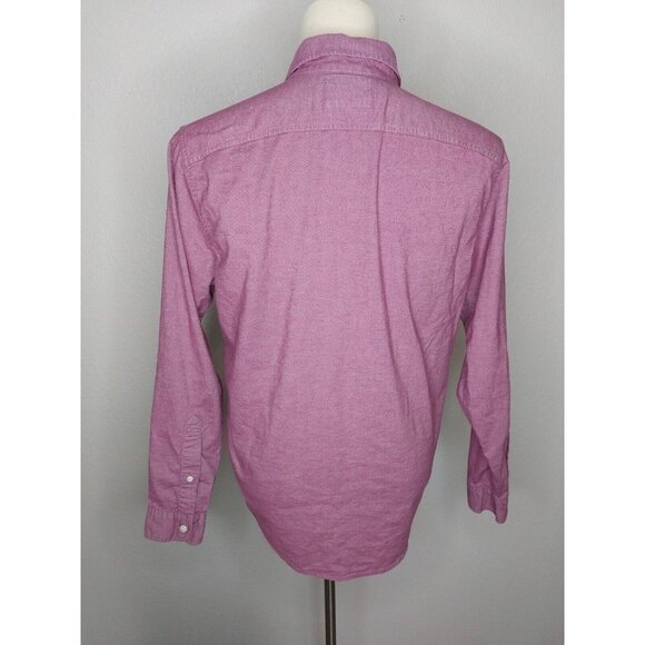 Hollister Mens Large Button Up Shirt Epic Flex Stretch LS Classic Fit Mauve Pink - Picture 5 of 14
